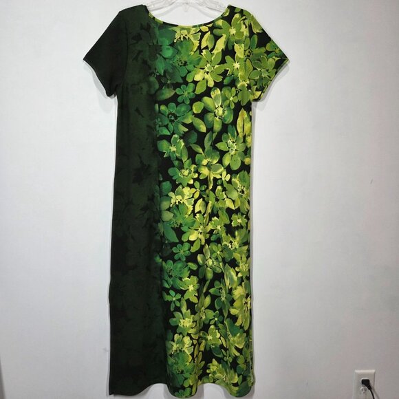 Bob Mackie Dress Medium P Petite Green Ombre Floral Art to Wear Boho Maxi NEW - Picture 4 of 6